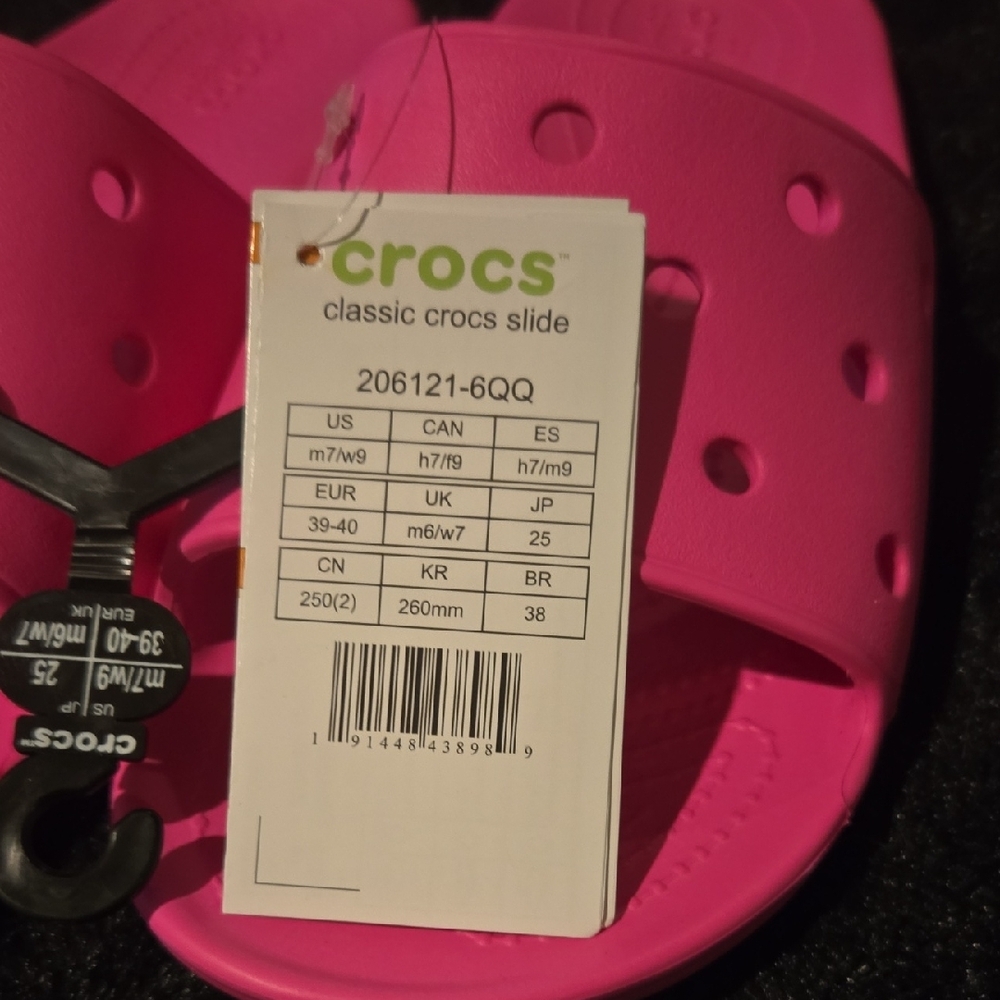 CROCS Fuchsia Slide Sandals - Picture 2 of 6